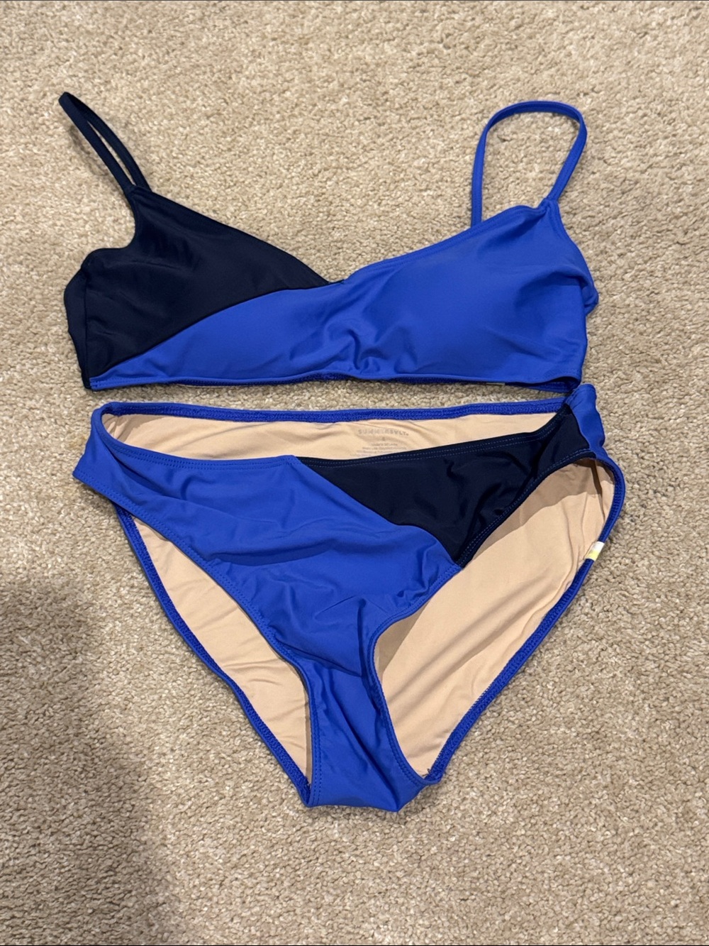 Summer Salt - Two-Tone Blue & Black Women's Bikini Set